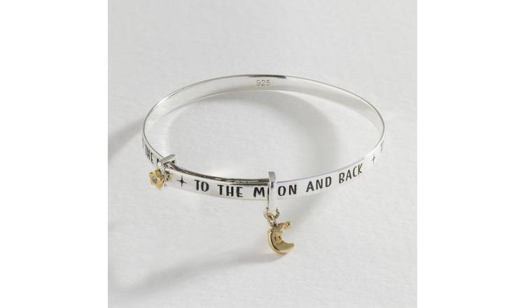 Revere baby bangle with moon and star charm (British brand)