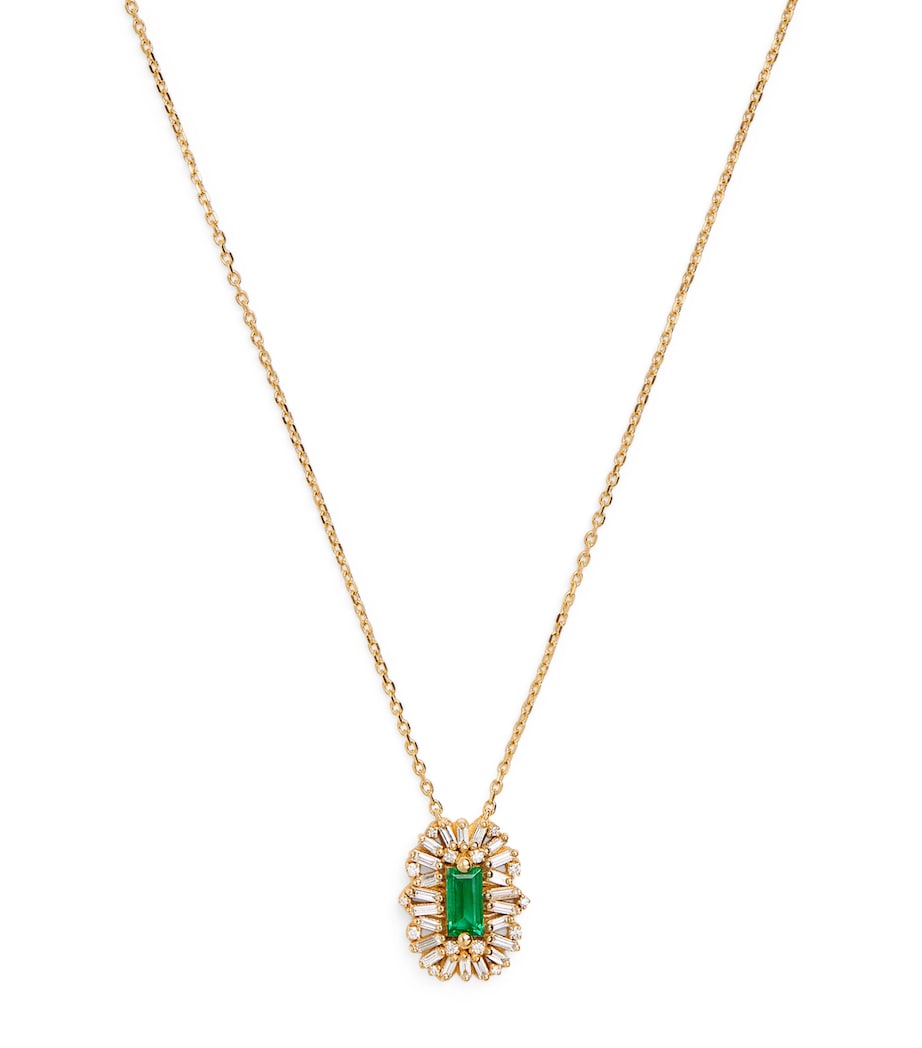 Suzanne Kalan emerald diamond yellow gold necklace, UK version