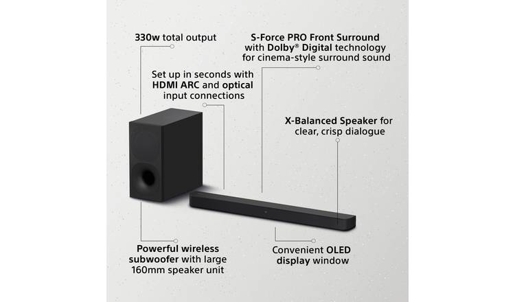 Sony HTSC40 2.1 channel soundbar with wireless subwoofer (British brand)