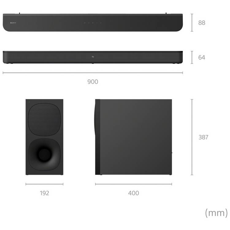Sony HTSC40 2.1 channel soundbar with wireless subwoofer (British brand)
