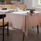 Habitat pink cotton tablecloth with fringes - British product