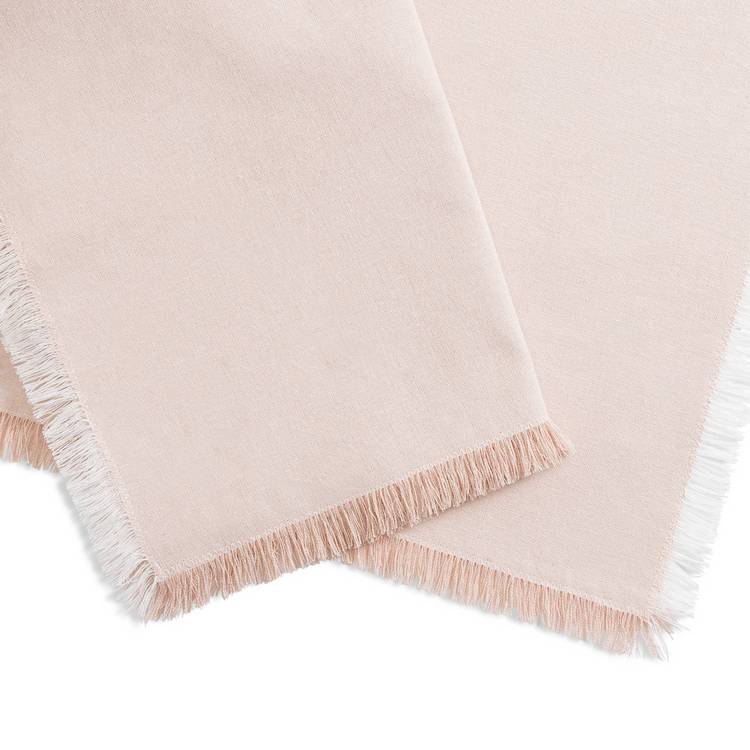 Habitat pink cotton tablecloth with fringes - British product