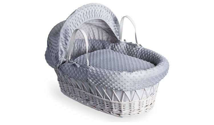 Clair de Lune Grey Dimple Moses Basket With Rocking Stand GOODS Argos