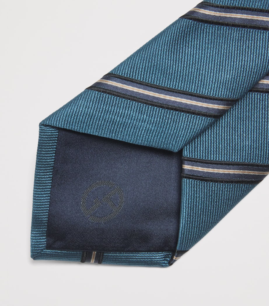 Giorgio Armani silk regimental stripe tie 7cm - British product