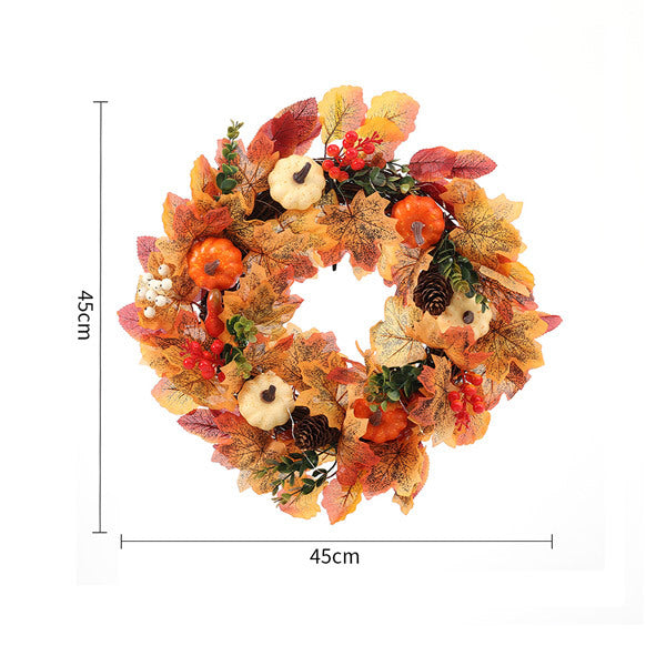 Livingandhome artificial fall wreath 45cm with LEDs, imported from the UK