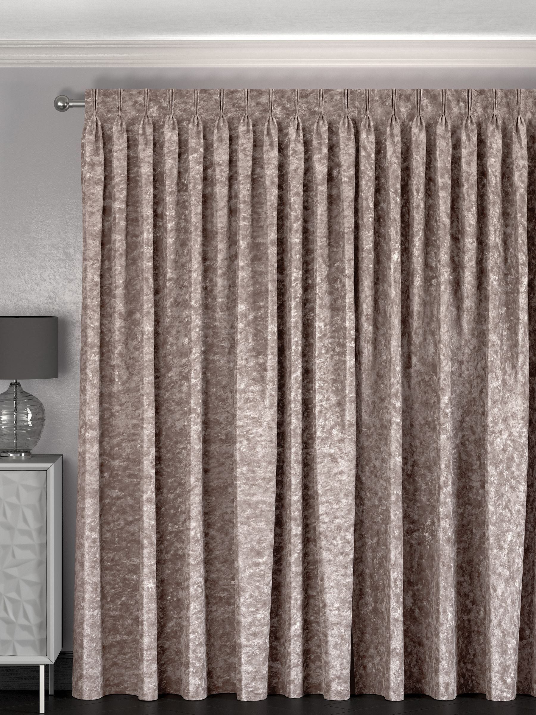 Pink crushed made to measure curtains - British product