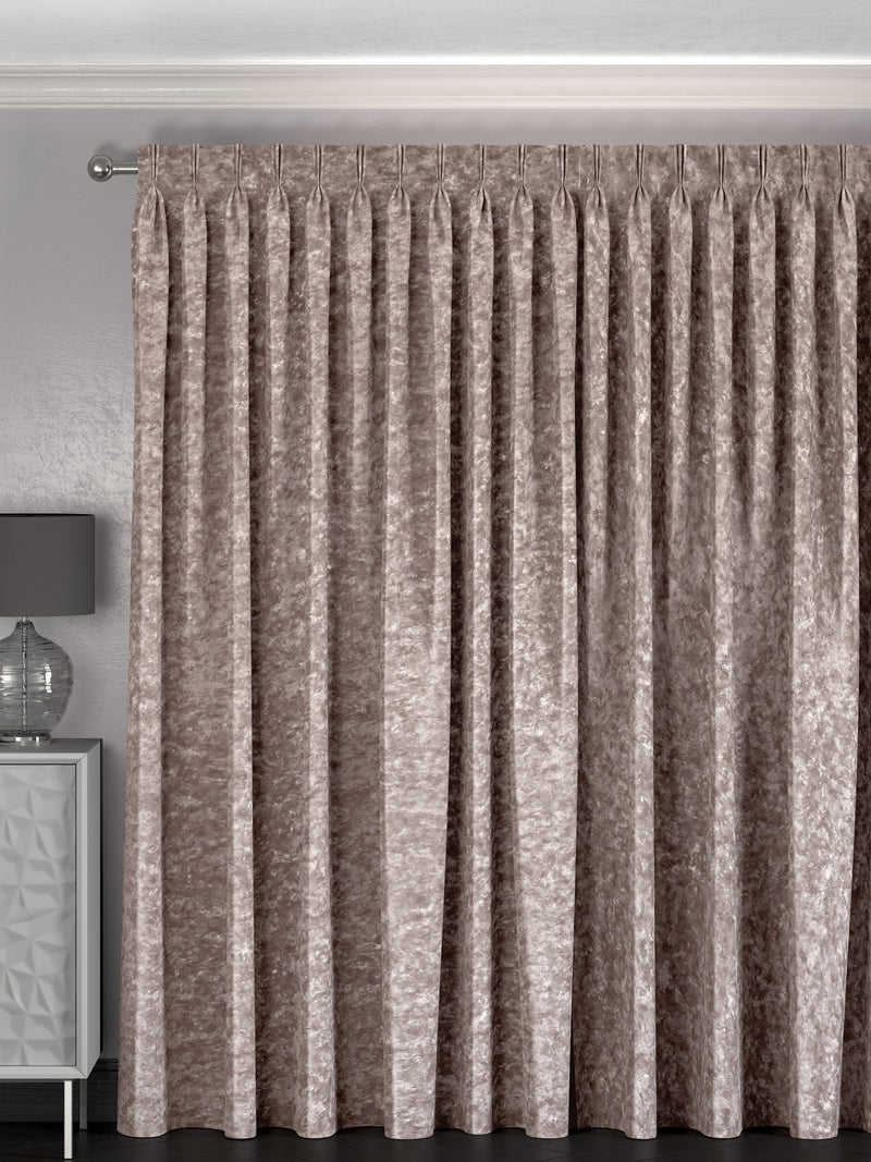 Pink crushed made to measure curtains - British product