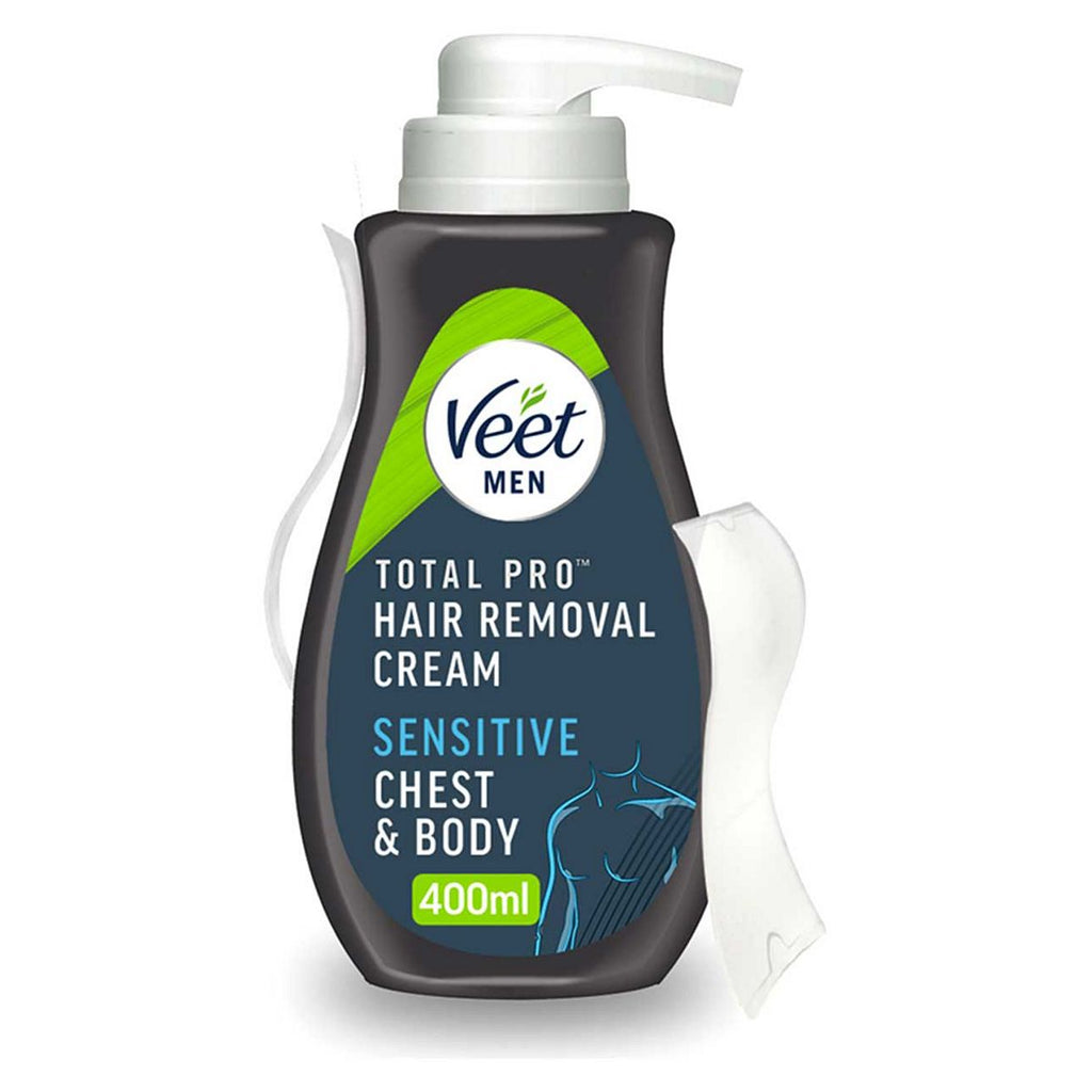 Veet Men Total Pro Hair Removal Cream Chest & Body Sensitive - 400ml