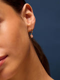 Accessorize gold tone rose quartz drop hoop earrings - British product