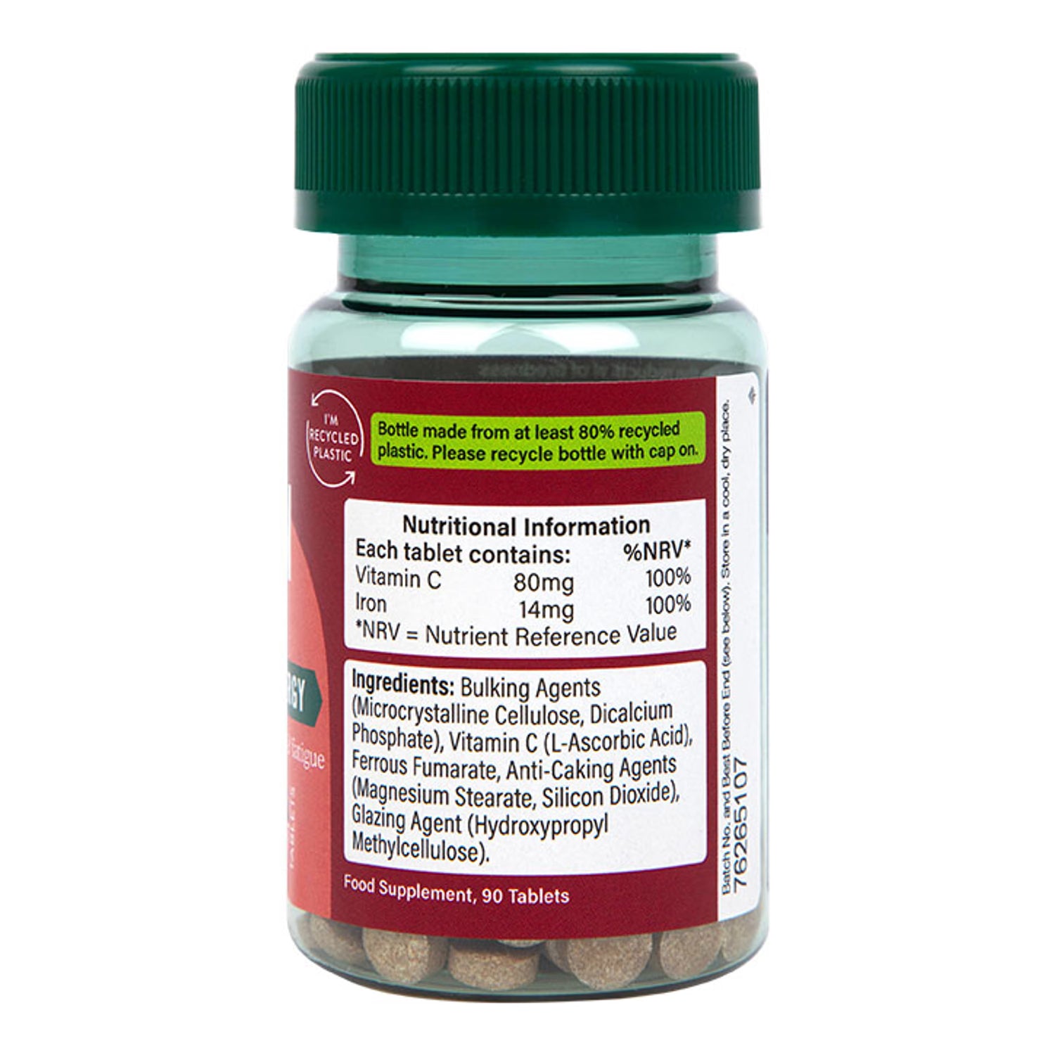 Holland & Barrett Iron and Vitamin C Tablets 14mg 90 Pack, UK version