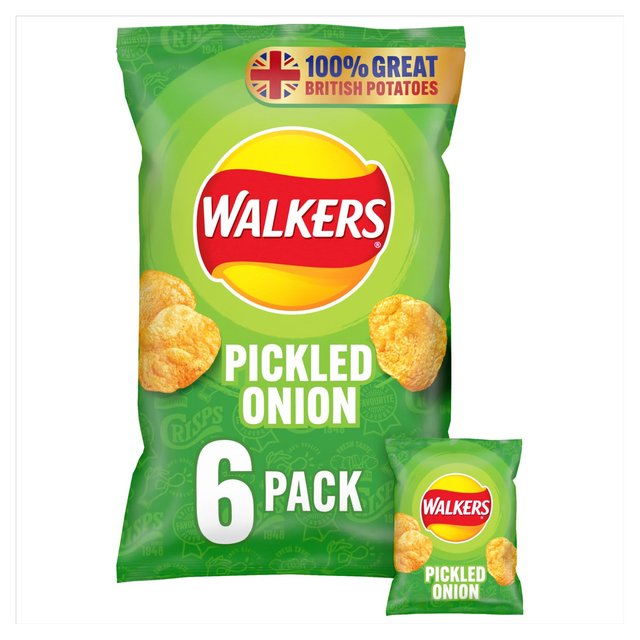 Walkers Pickled Onion Multipack Crisps   6 per pack