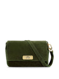Apatchy Green Maisie Midi mink suede bag - British product