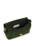 Apatchy Green Maisie Midi mink suede bag - British product