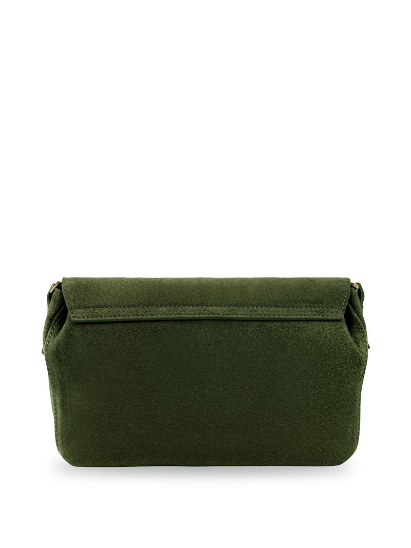 Apatchy Green Maisie Midi mink suede bag - British product