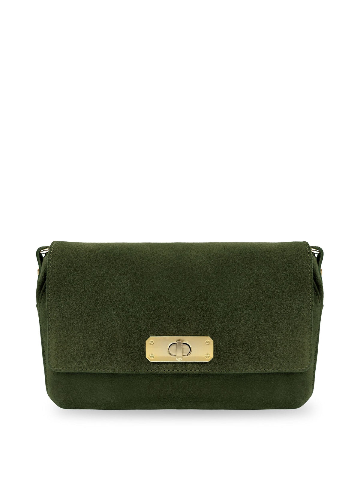 Apatchy Green Maisie Midi mink suede bag - British product
