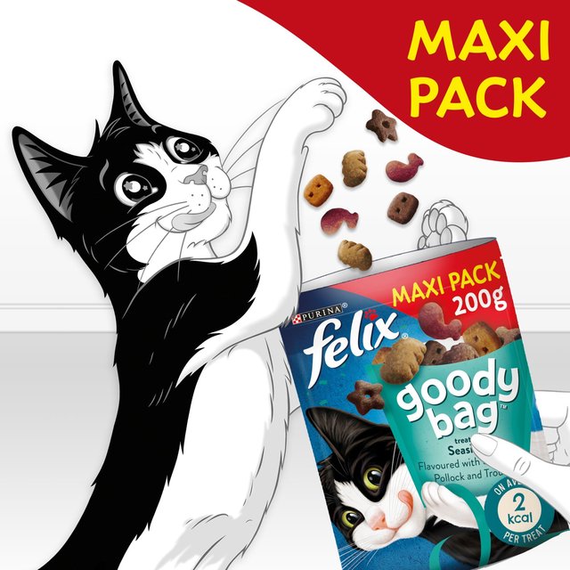 Felix Goody Bag Seaside Salmon Pollock & Trout Cat Treats   200g GOODS M&S   