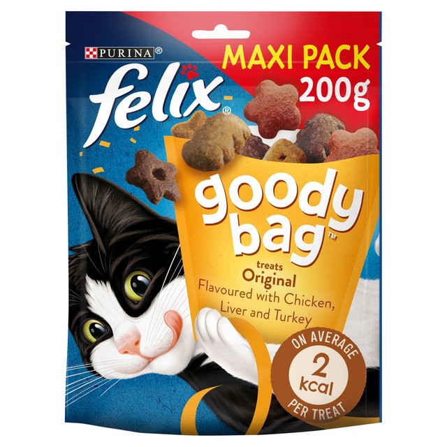 Felix Goody Bag Original Chicken Liver and Turkey Cat Treats   200g