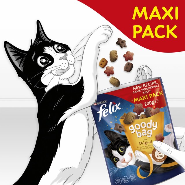 Felix Goody Bag Original Chicken Liver and Turkey Cat Treats   200g GOODS M&S   