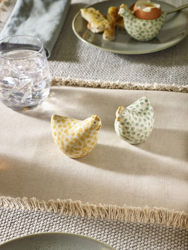 Pat and Peggy Chicken Salt and Pepper Shakers in Sage Green