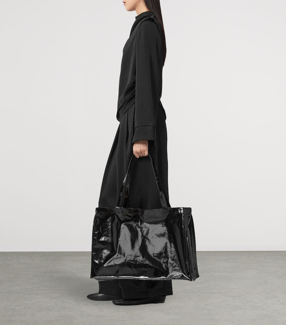 AllSaints large laminated tote bag in recycled polyester - British product