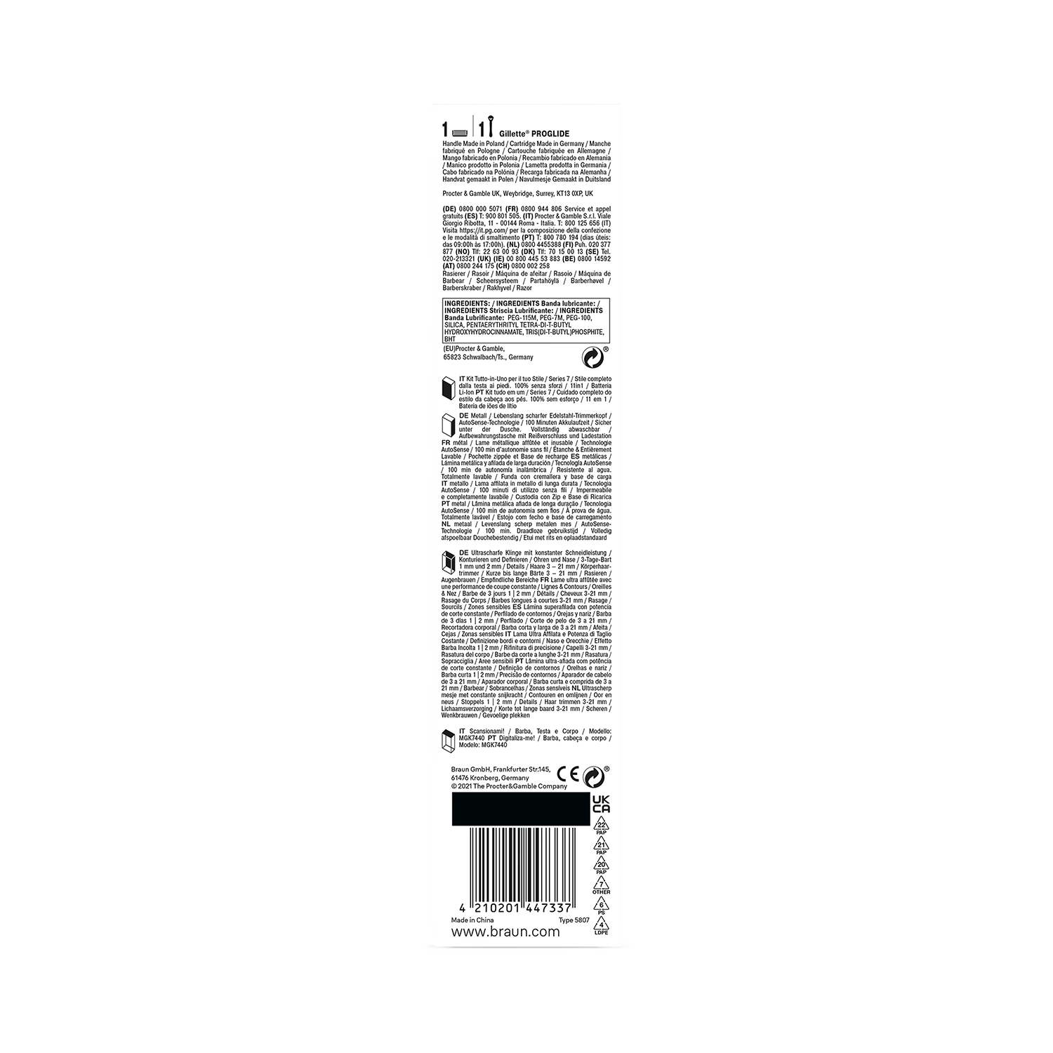 Braun grooming kit Series 7 MGK7440, UK version