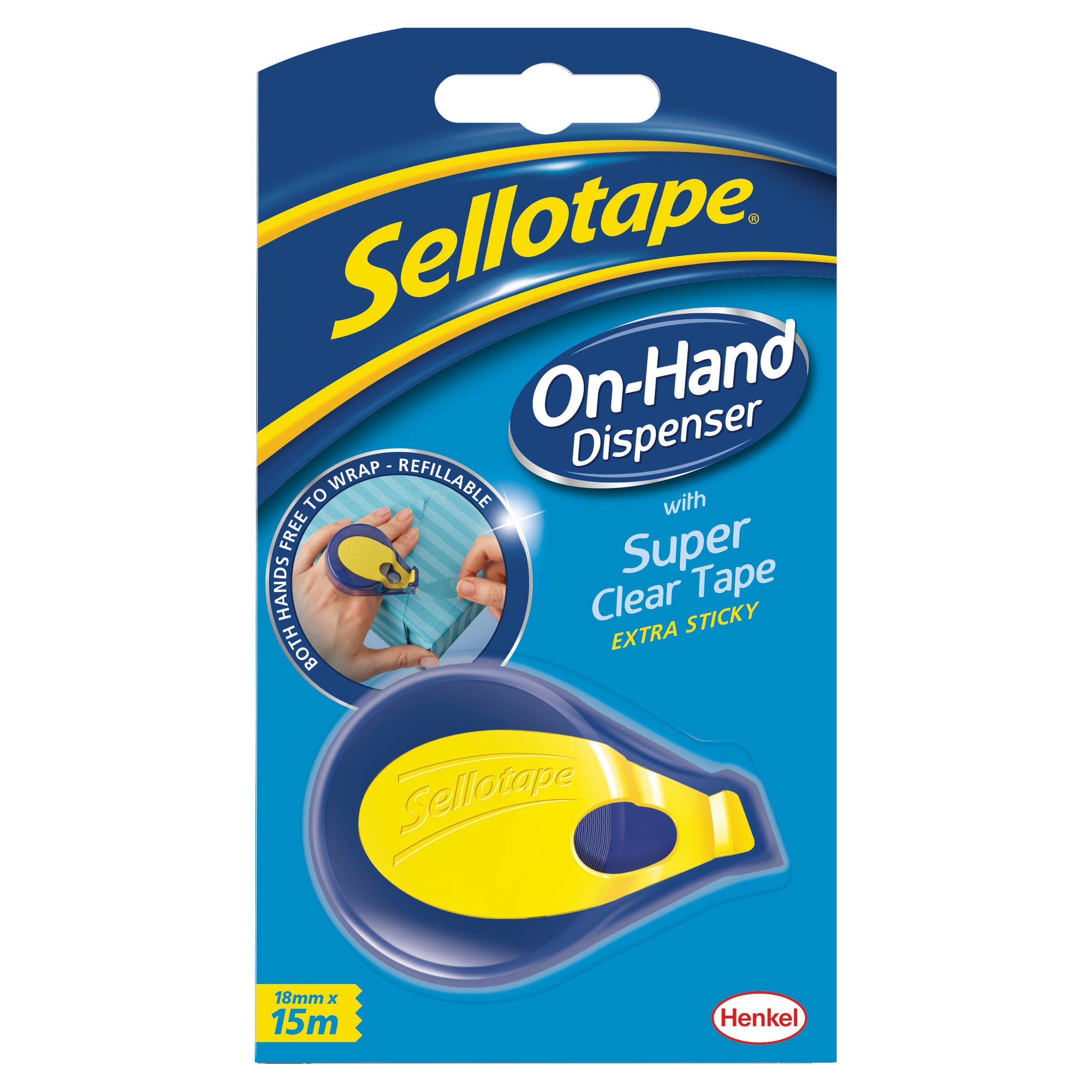 Sellotape Super Clear Tape On-Hand Dispenser GOODS Sainsburys   