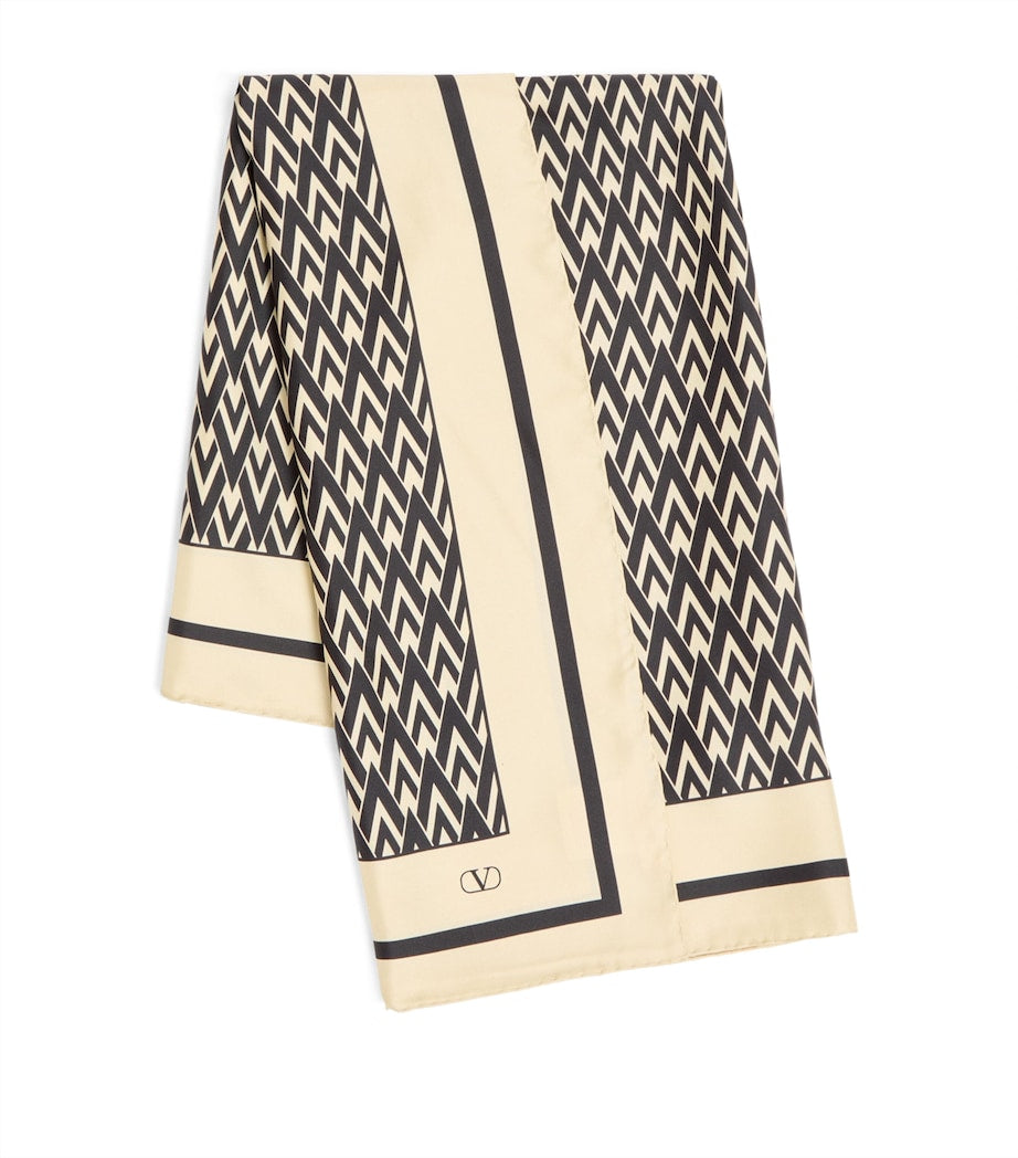 Valentino Garavani silk scarf V monogram (British brand)