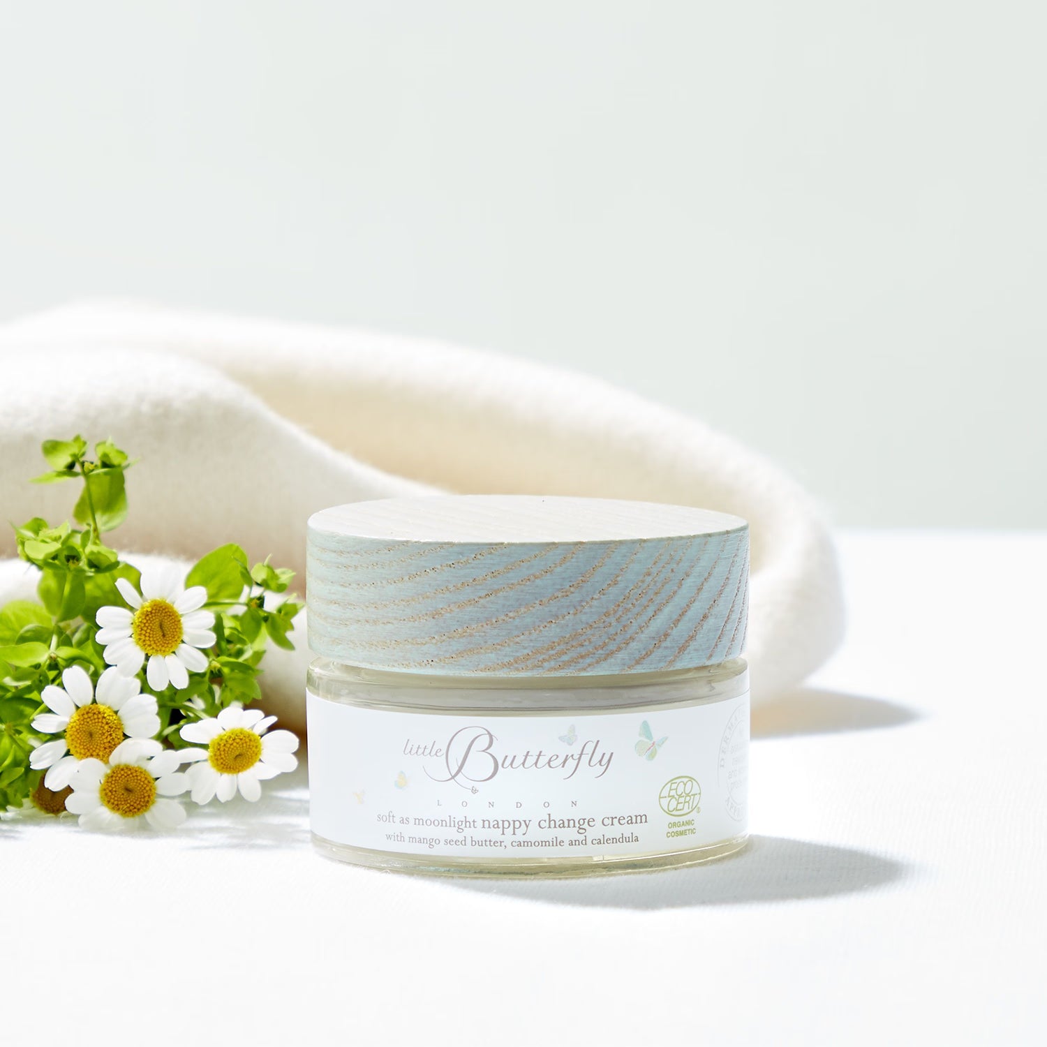 Little Butterfly London soft as moonlight nappy change cream 50ml, imported from the UK