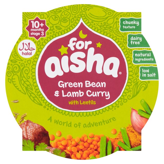 For Aisha Green Bean & Lamb Curry with Lentils Pot 10 mths+   190g