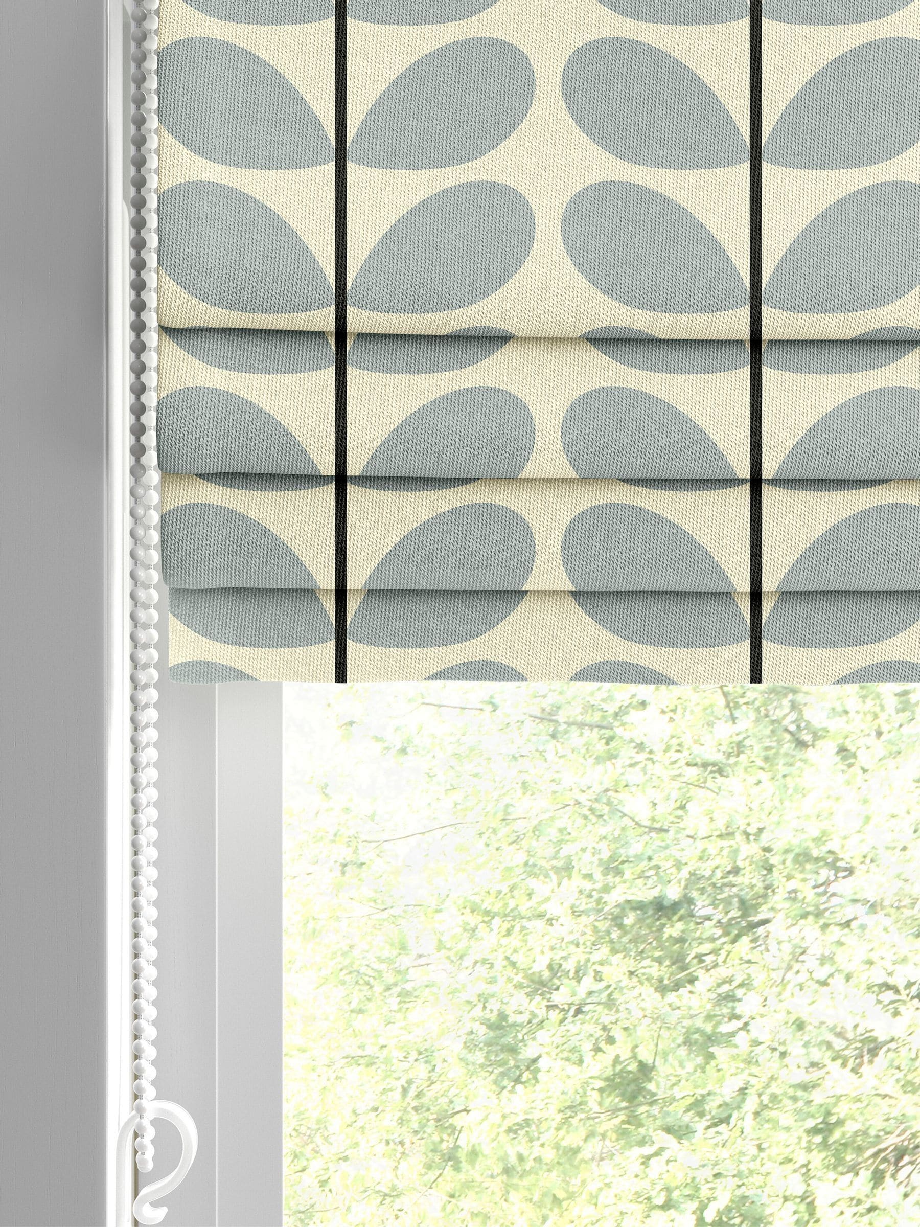 Orla Kiely Römische Jalousie blau 100% Baumwolle Zweifarbiger Stiel (britische Marke)