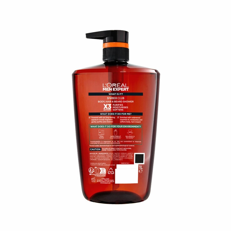 L'Oreal Men Expert Barber Club XXL shower gel 1L (British brand)