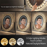 Livingandhome Crystal LED Vanity Mirror 46cm x 51cm, imported from the UK