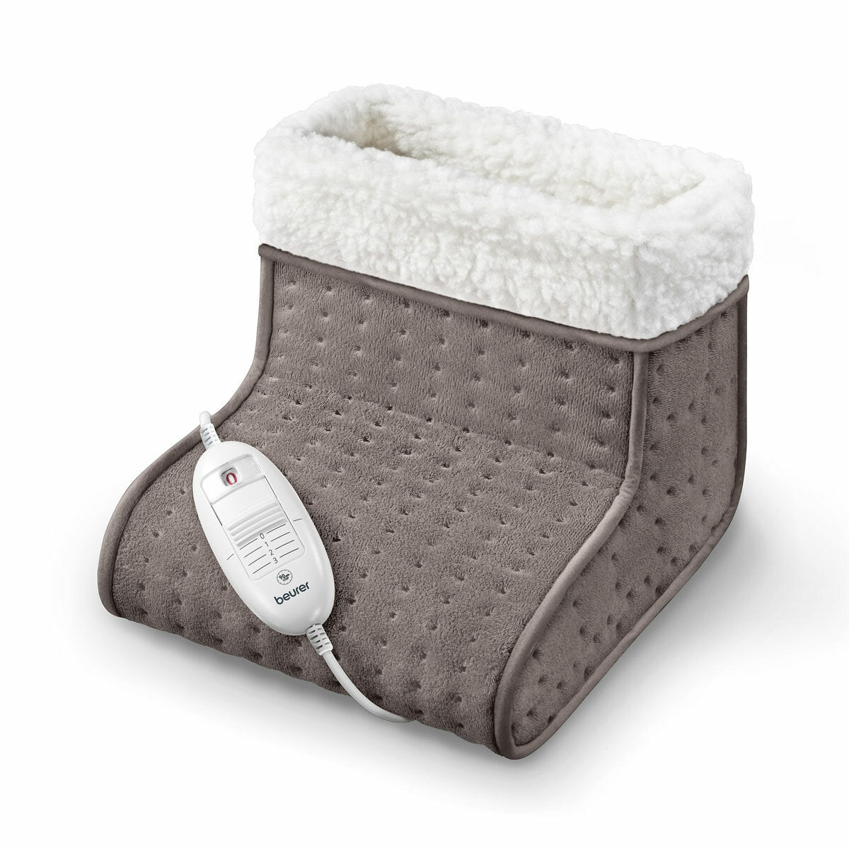 Beurer electric foot warmer in grey or taupe, UK version