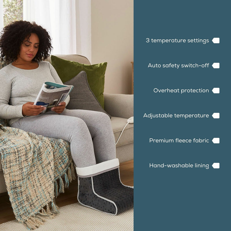 Beurer electric foot warmer in grey or taupe, UK version