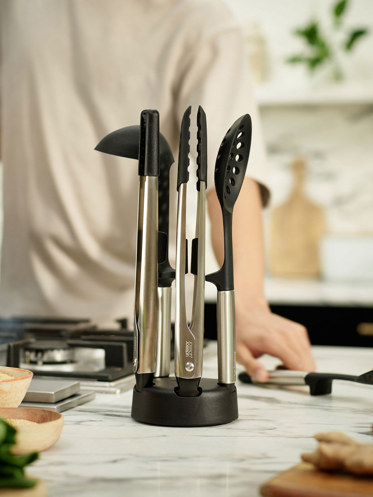 Joseph Joseph 5pc silicone utensil set with stand, imported from the UK