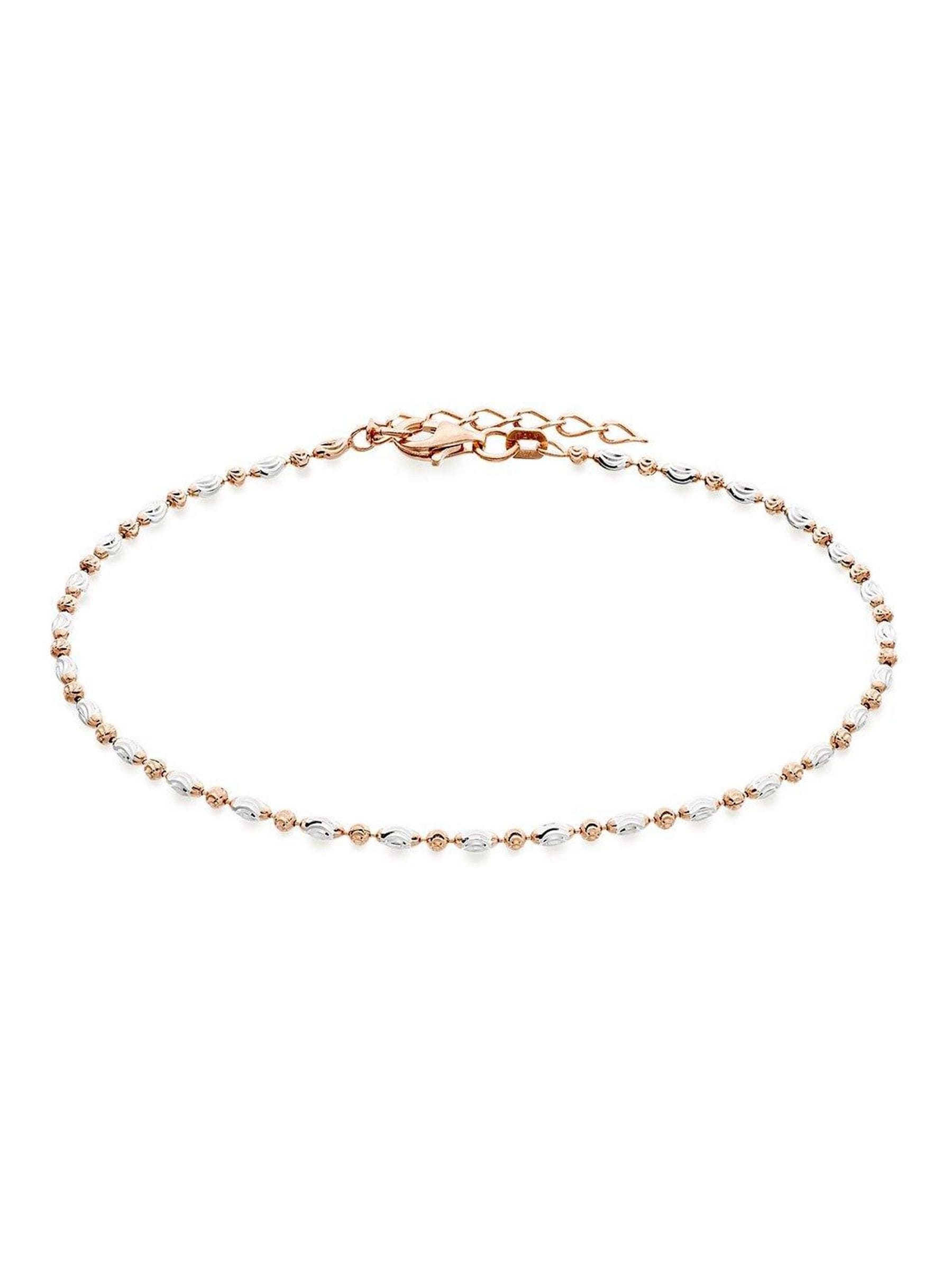 Silver Silver and Gold Plated Sparkle Anklet