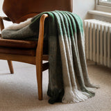 Gallery faux mohair throw green check 130x170 cm imported from the UK