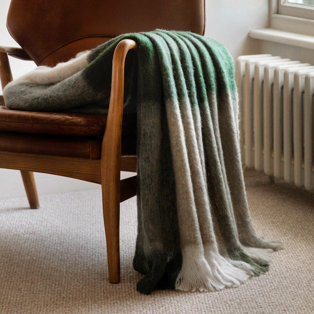 Gallery Heritage Check Faux Mohair Throw 130x170 cm - British product