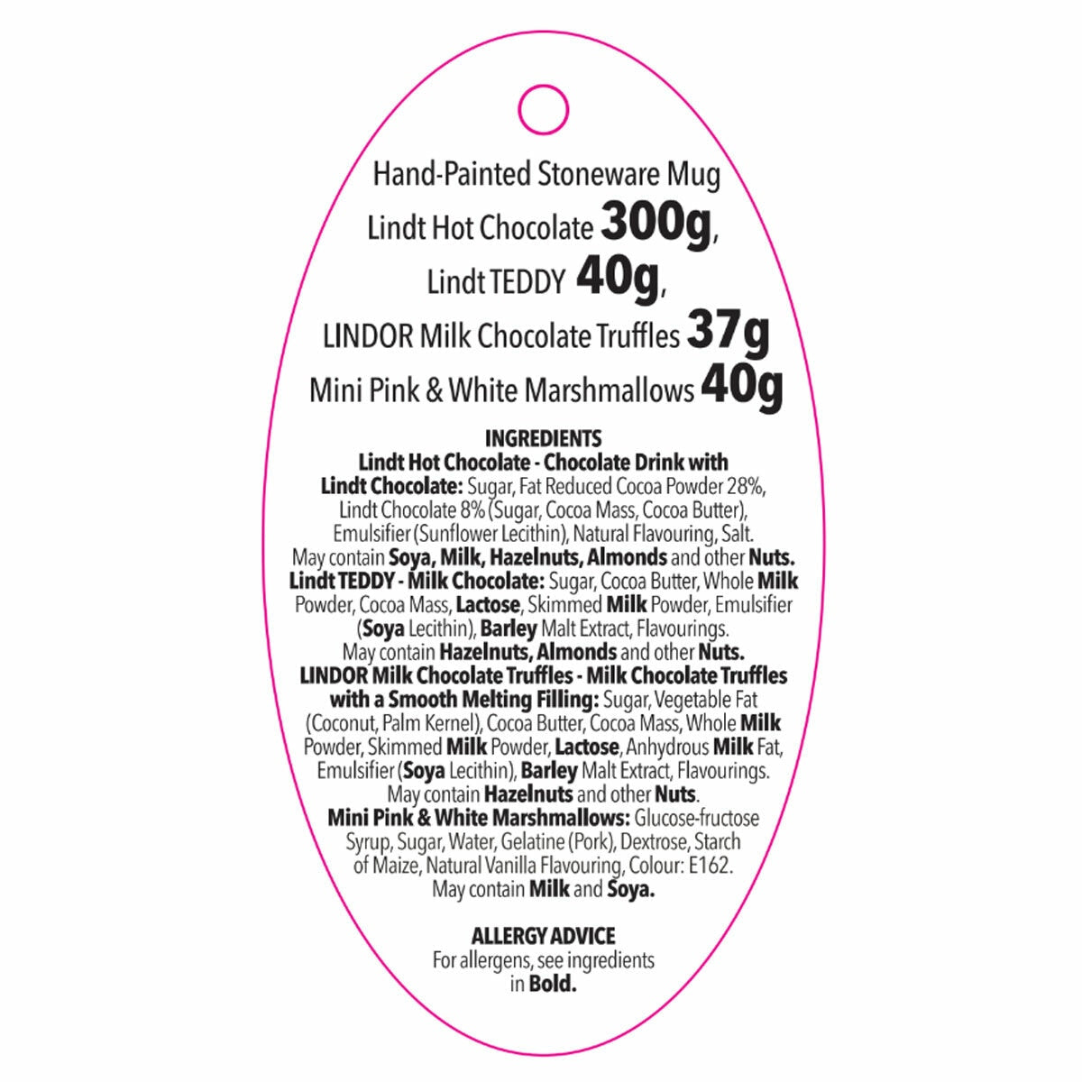 Lindt Hot Chocolate Mug Set stoneware mug and chocolates - British product