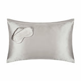 Cocoonzzz mulberry silk pillowcase and eyemask set in platinum, imported from the UK