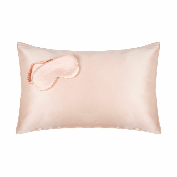 Cocoonzzz mulberry silk pillowcase and eyemask set in platinum, imported from the UK
