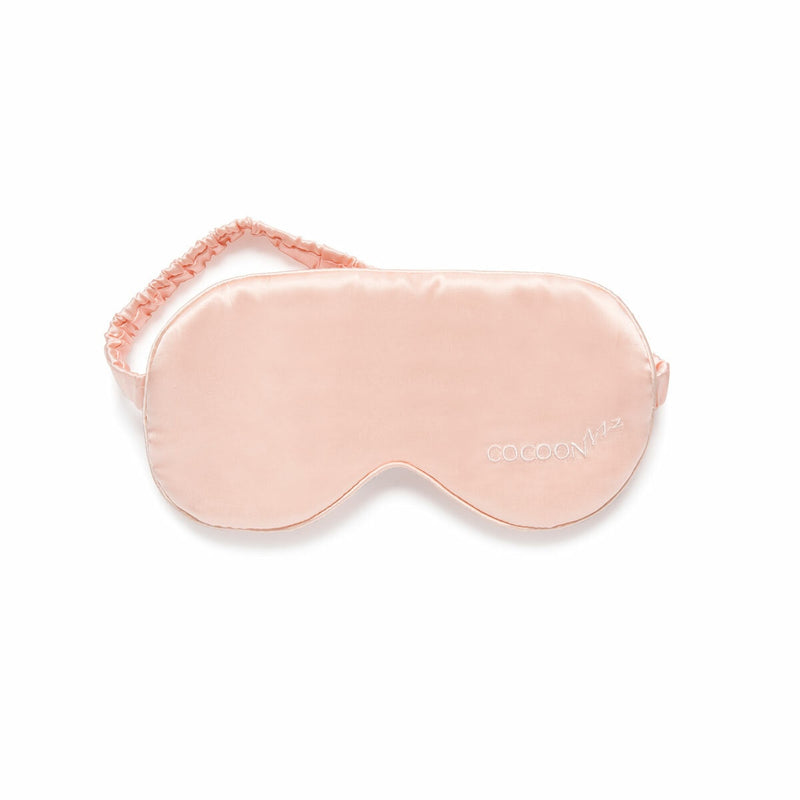 Cocoonzzz pink mulberry silk pillowcase and eyemask set, UK version