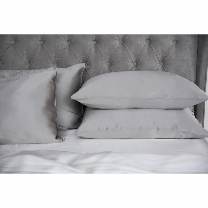 Cocoonzzz Mulberry Silk Pillowcase and Eyemask Set Platinum, UK version