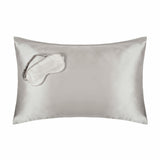 Cocoonzzz Mulberry Silk Pillowcase and Eyemask Set Platinum, UK version