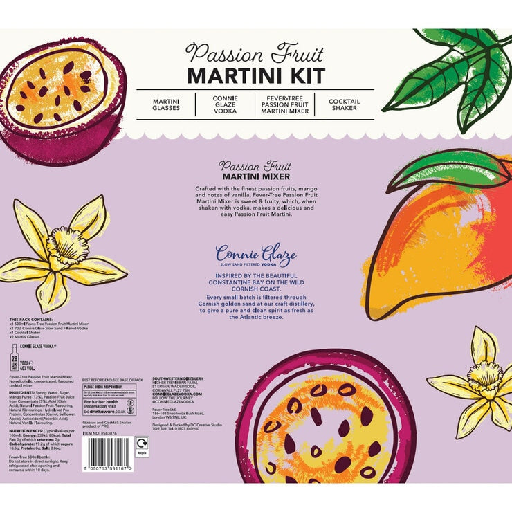 Fever-Tree Martini Cocktail Set with Connie Glaze vodka - British product