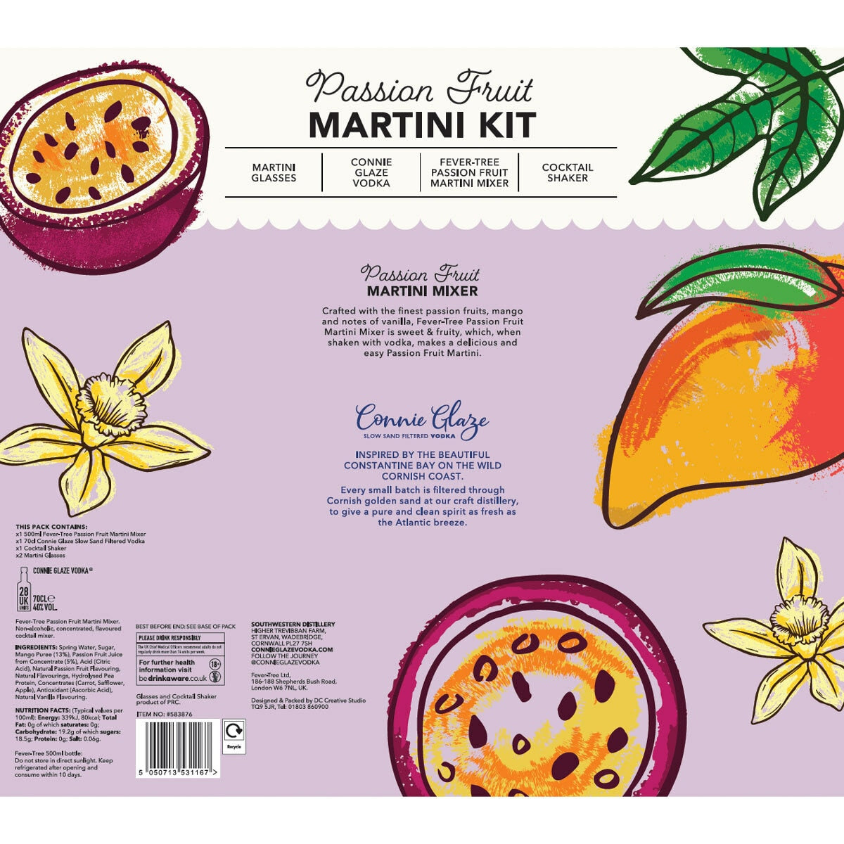 Fever-Tree Martini Cocktail Set with Connie Glaze vodka - British product