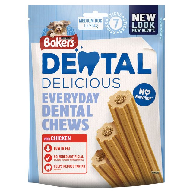 Bakers Dental Delicious Medium Chicken Dog Chews   200g GOODS M&S   