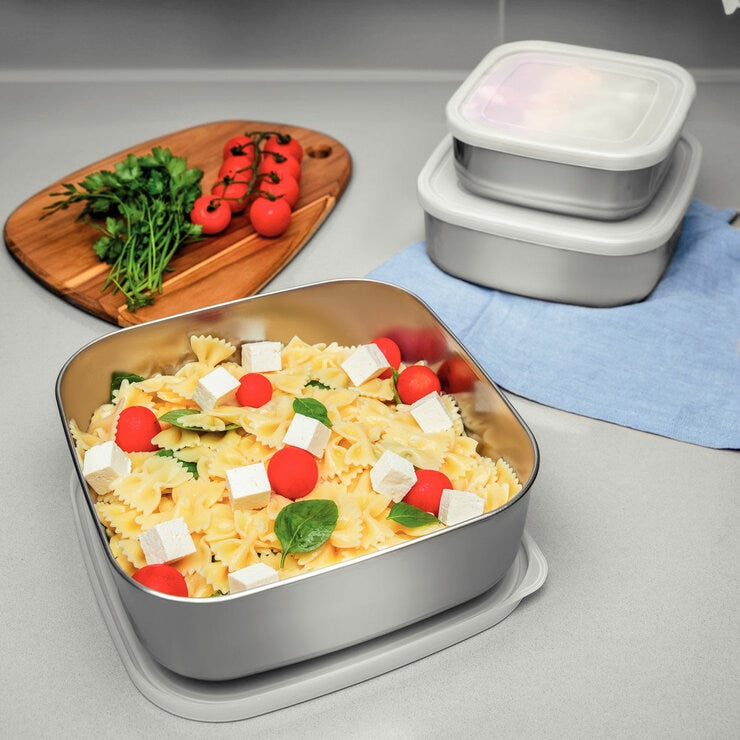 Tramontina stainless steel food storage set 3 piece (British brand)
