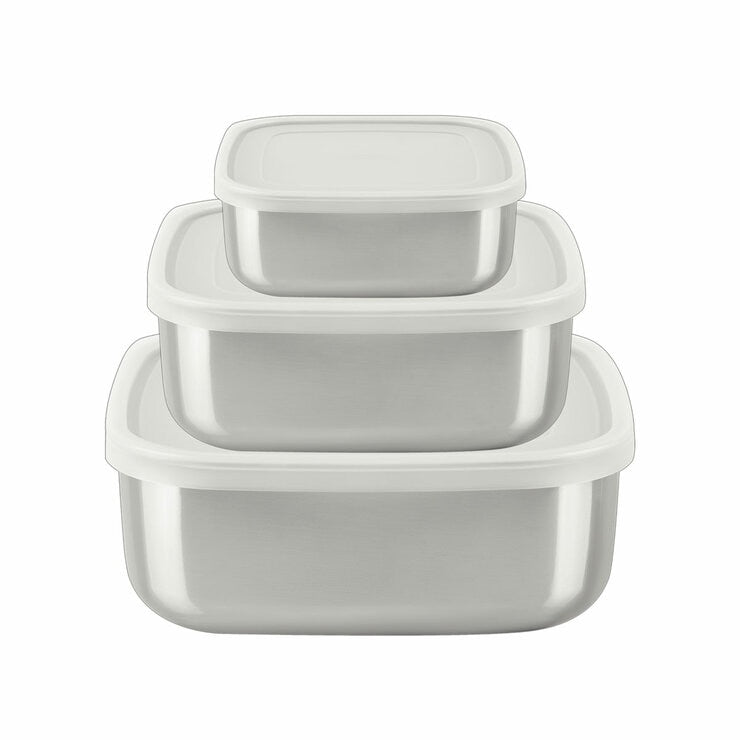 Tramontina stainless steel food storage set 3 piece (British brand)