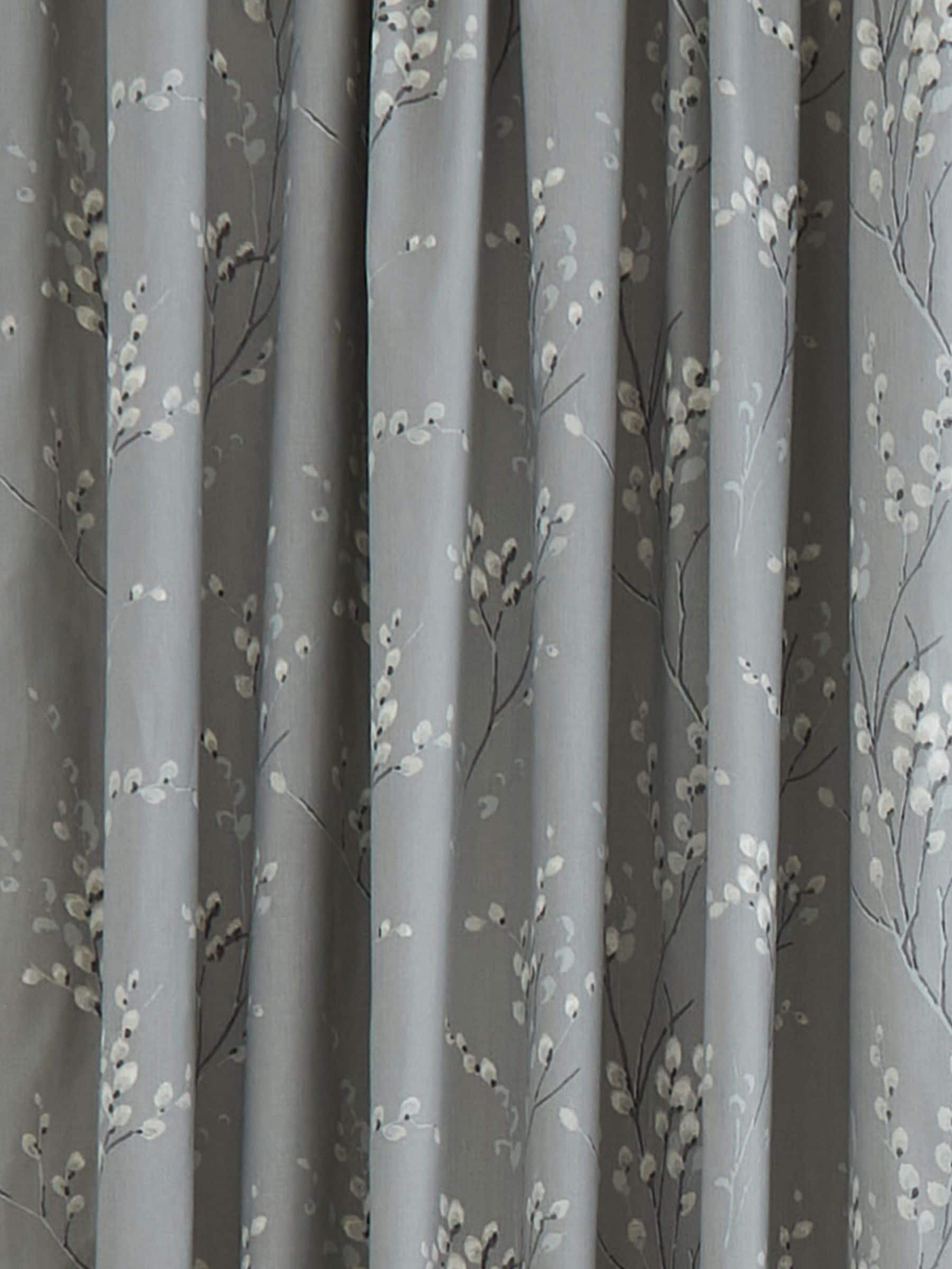 Laura Ashley grey steel pussy willow pencil pleat curtains, UK version